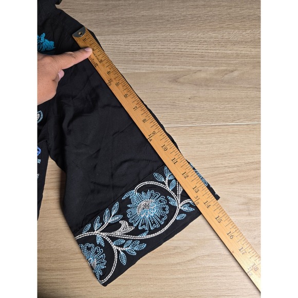 Johnny Was Embroidered Kimono Sleeve Shirt Small lightweight flowy cottagecore - Picture 8 of 14